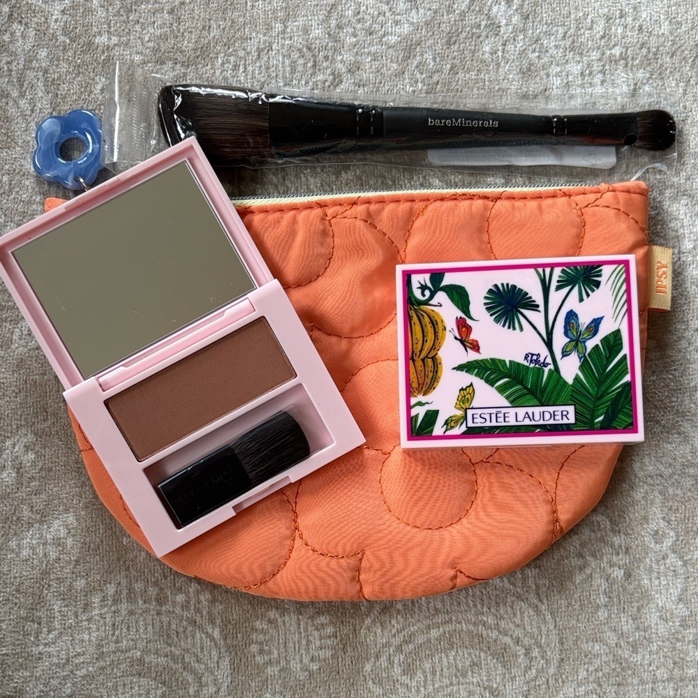 Brand New Estee Lauder Set of 2 Bronzers bareMinerals Cheek & Eye Brush & Bag